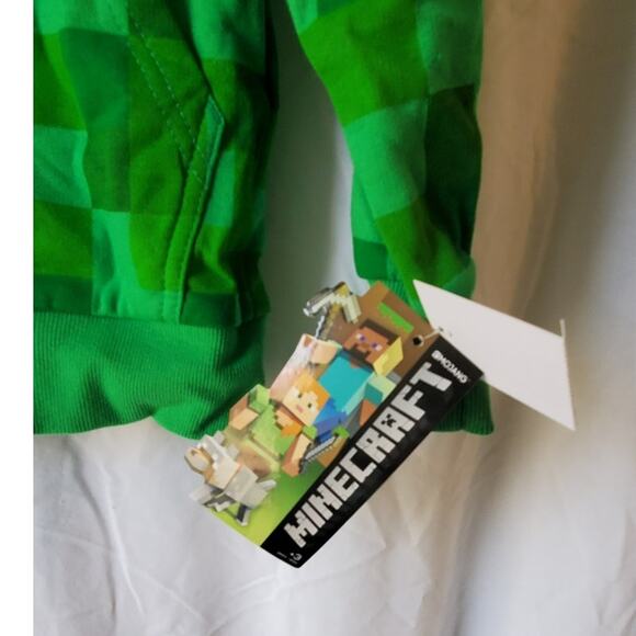 NEW with TAGS - Hooded Sweatshirt Minecraft Creeper Zip UP hood - Small - Picture 9 of 9